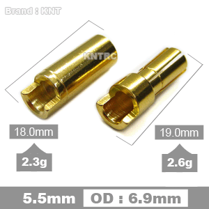 5.5MM GOLD PLATED CONNECTORS