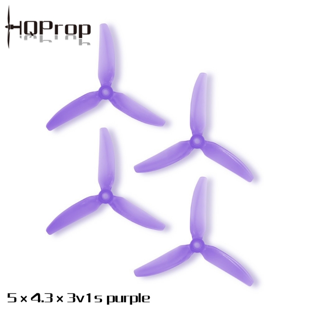 HQProp 5X4.3X3V1S (2CW+2CCW)-Poly Carbonate Purple