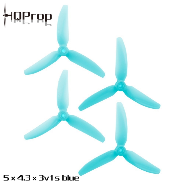 HQProp 5X4.3X3V1S (2CW+2CCW)-Poly Carbonate Light Blue