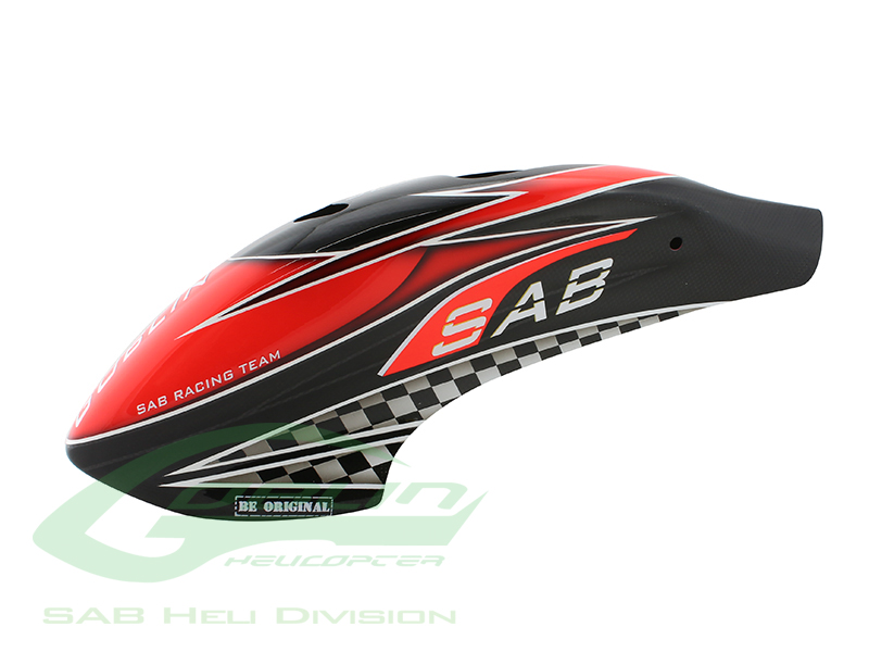 H9027-S - CANOMOD AIRBRUSH CANOPY SAB RED/CARBON - GOBLIN 500